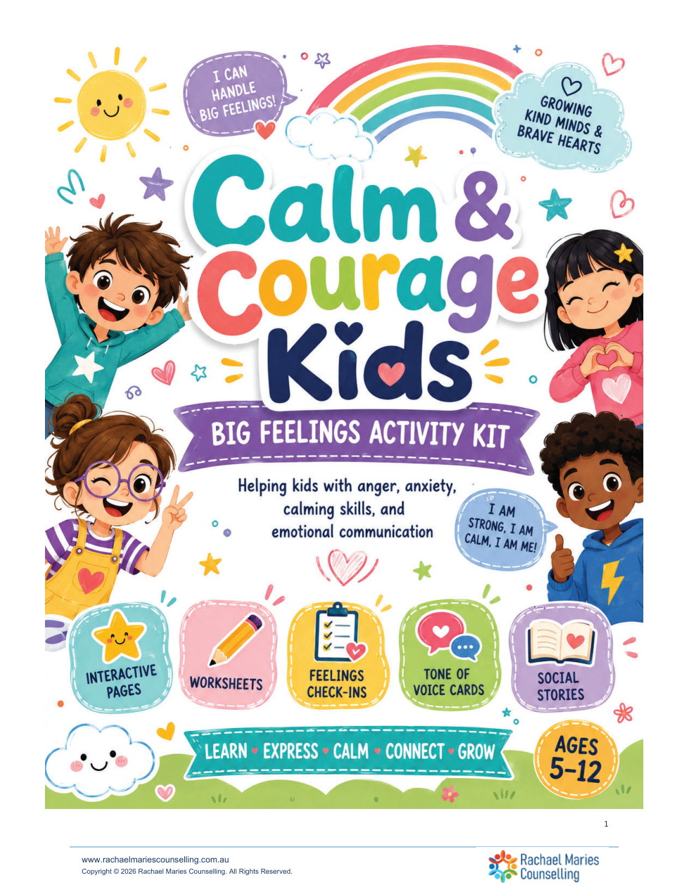 Calm and Courage Kids Big Feelings Activity Kit cover